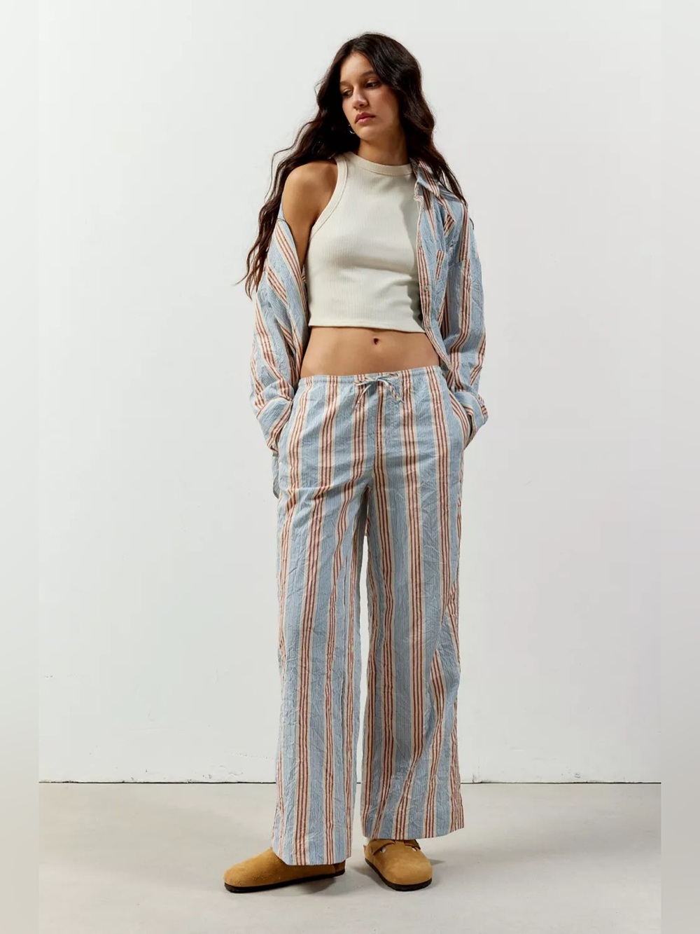 BDG Urban Outfitters BDG Joey Crinkle Pant Blue Red White Medium